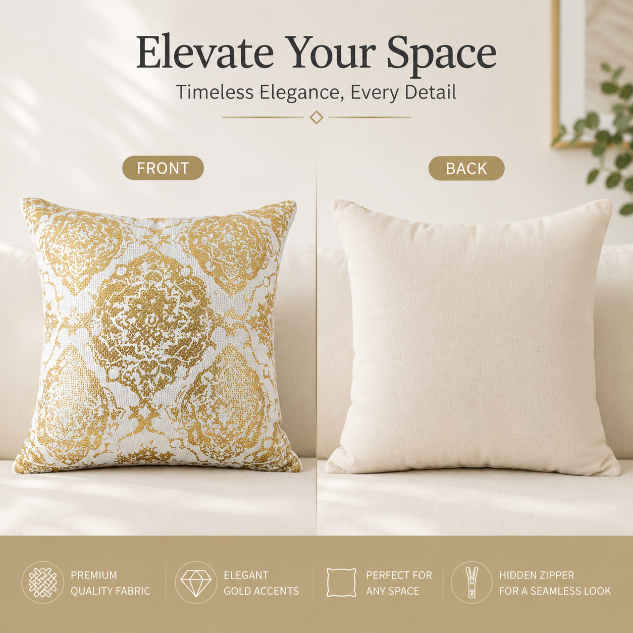 Ornate Foil Luxe Cushion Covers