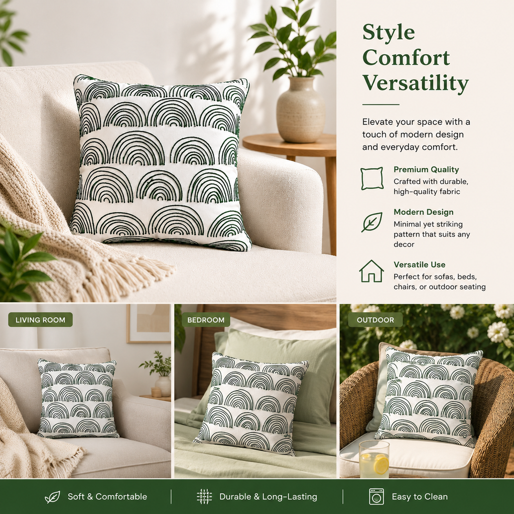 Luna Terra Crescent Cushion Cover-Decorative Throw Pillow Cover