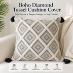 Boho Diamond Tufted Cotton Cushion Covers