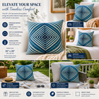 Sapphire Grid Cotton Cushion Cover – Woven Decorative Throw Pillow Cover