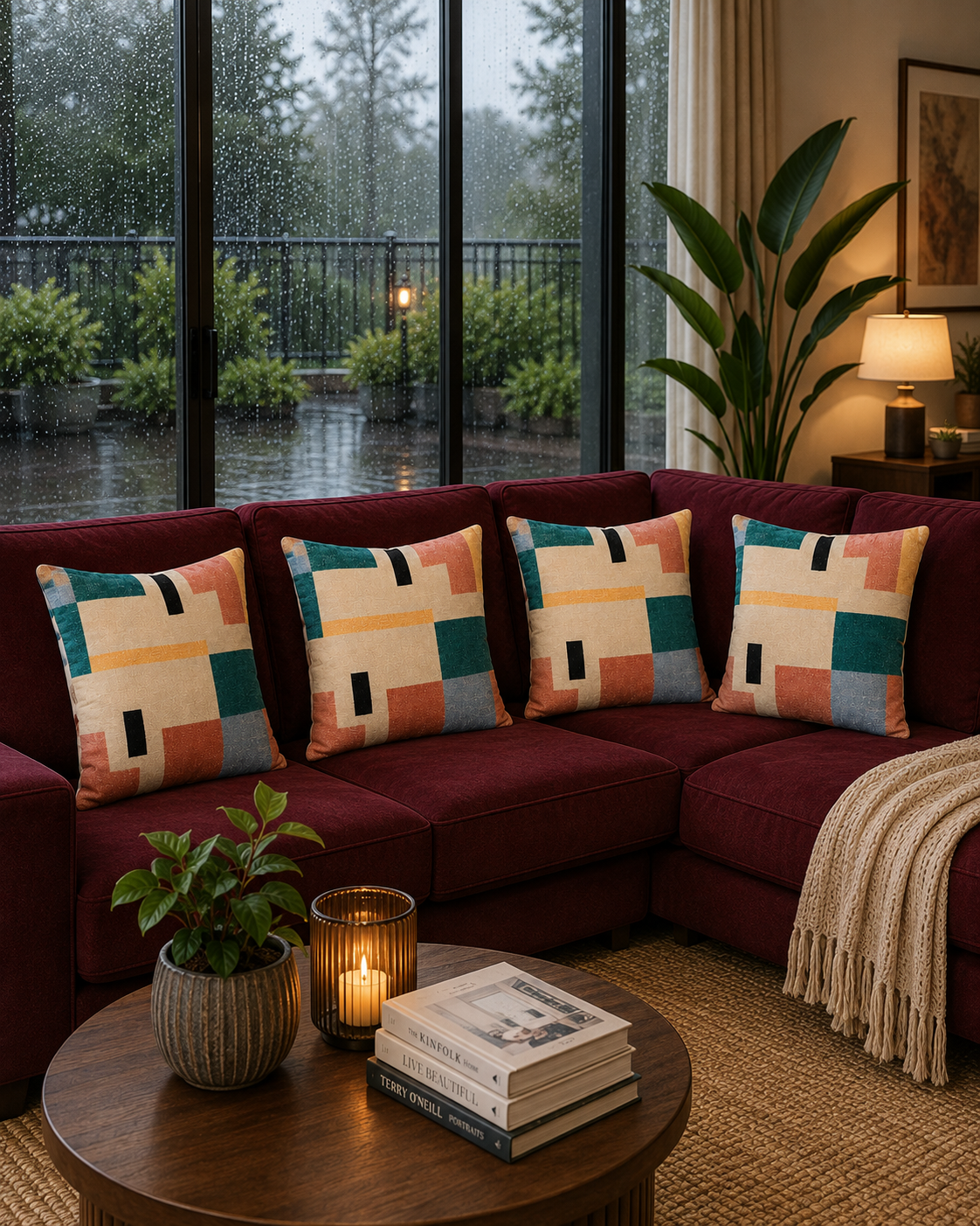 Mosaic Harmony Decorative Cotton Throw Pillow Cover