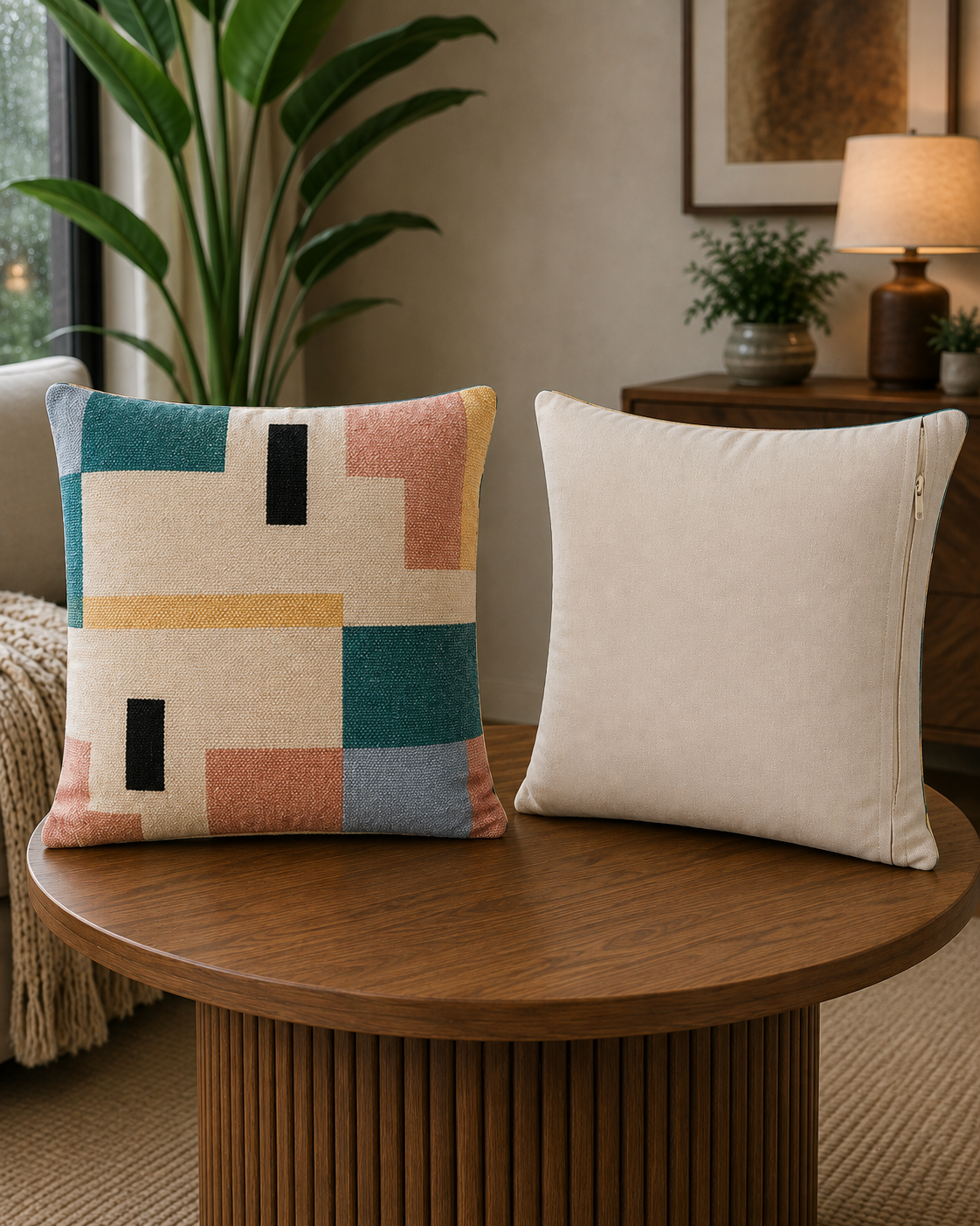 Mosaic Harmony Decorative Cotton Throw Pillow Cover