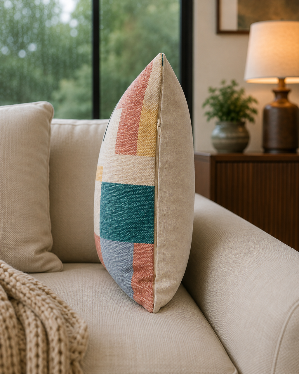 Mosaic Harmony Decorative Cotton Throw Pillow Cover