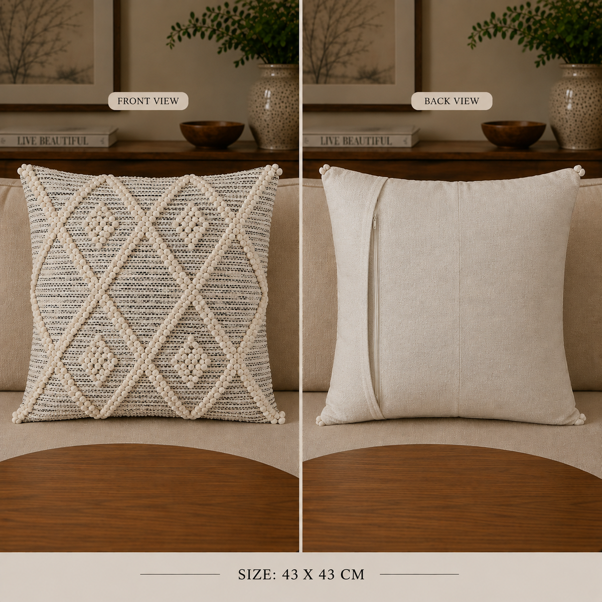 Loom & Loop Embroidered Cushion Cover
