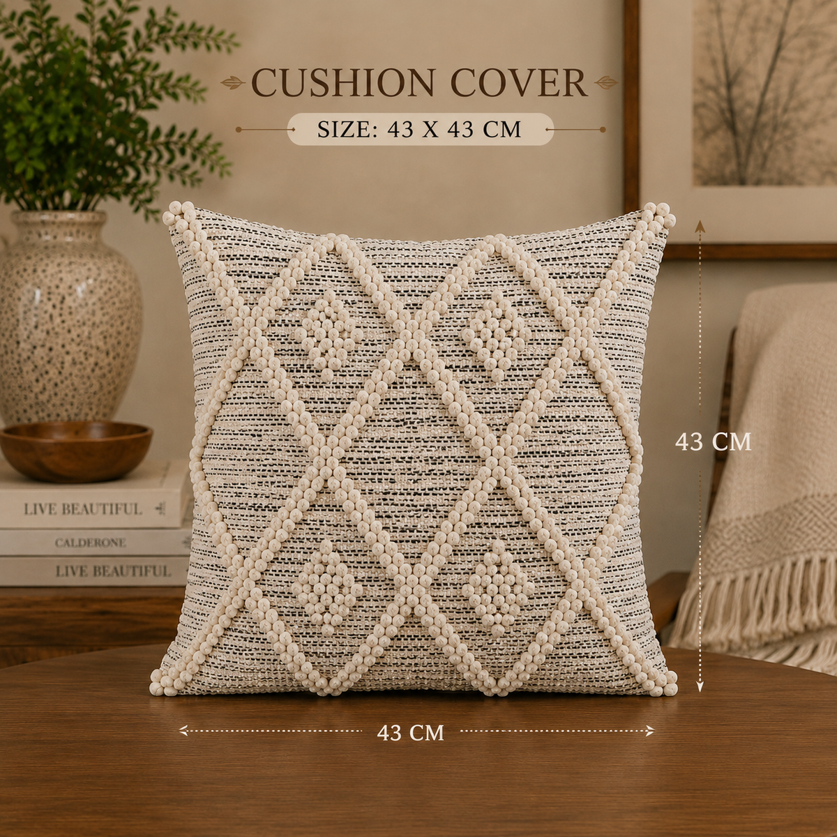 Loom & Loop Embroidered Cushion Cover