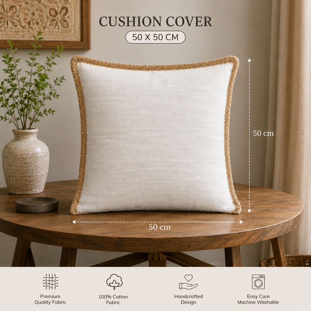 Jute Frame Handwoven Cushion Cover