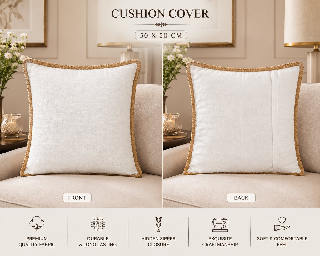 Jute Frame Handwoven Cushion Cover