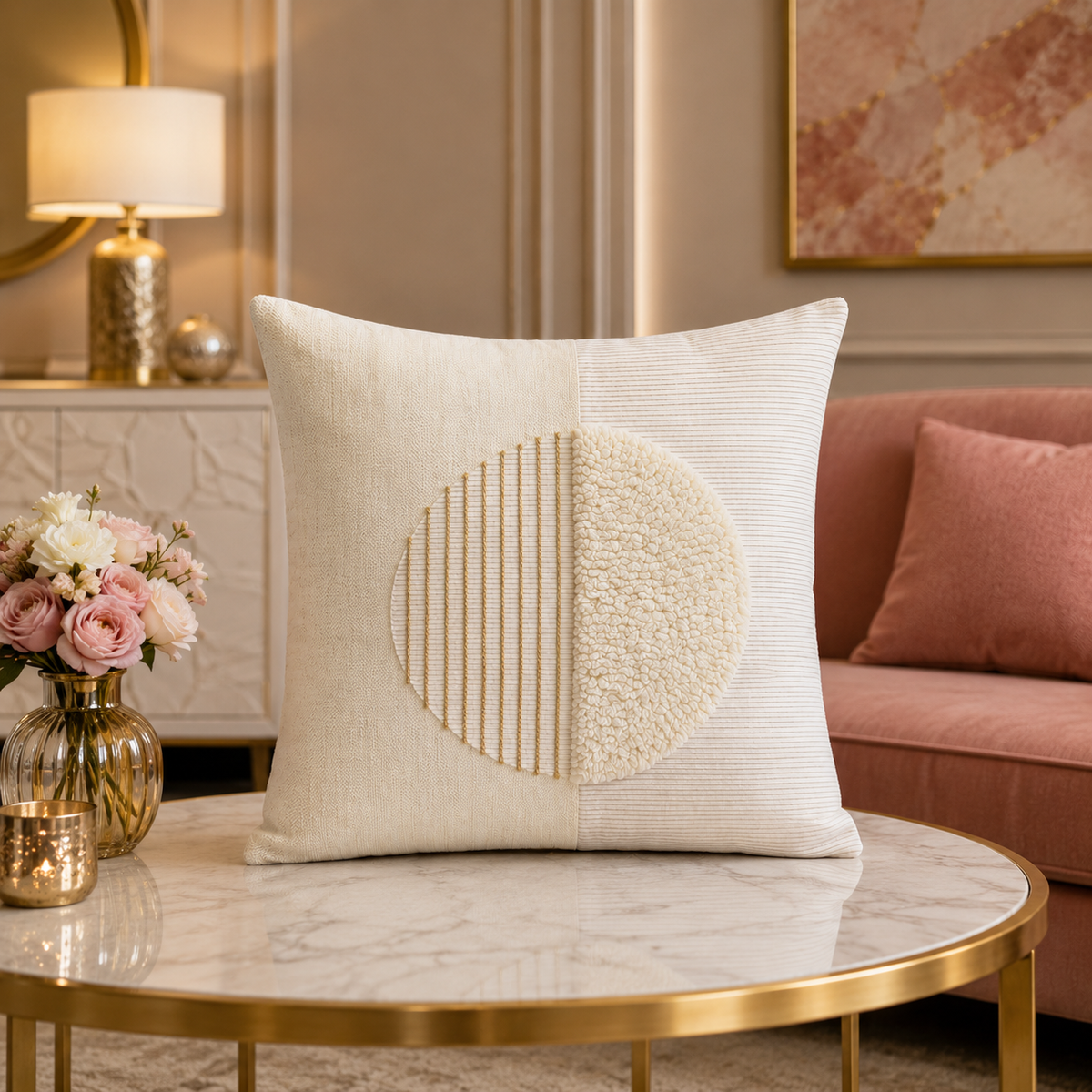 Halo Horizon Tufted Cotton Velvet Cushion Cover