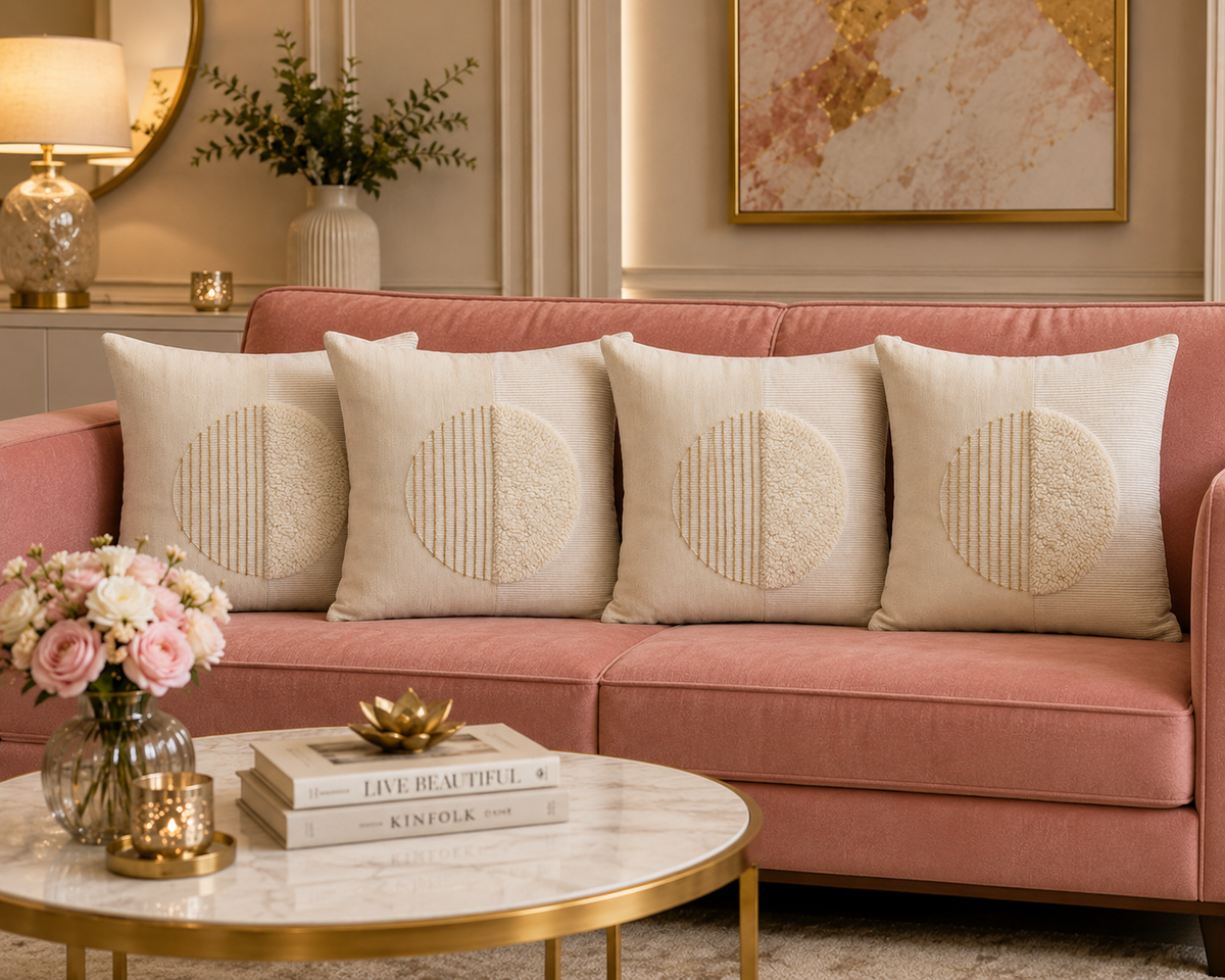 Halo Horizon Tufted Cotton Velvet Cushion Cover