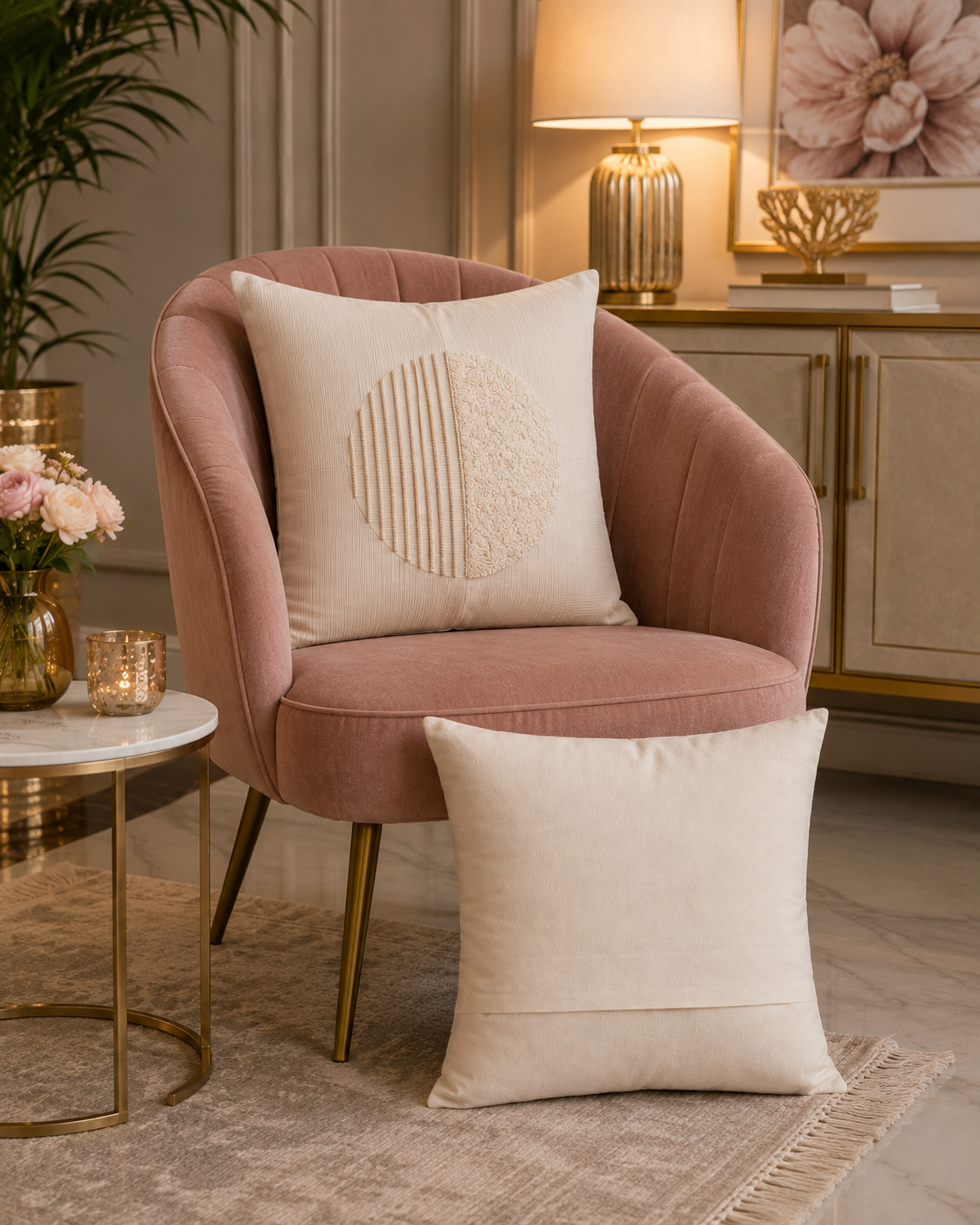 Halo Horizon Tufted Cotton Velvet Cushion Cover