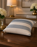 Harbor Stripe Handwoven Cotton Cushion Cover | Textured Striped Design