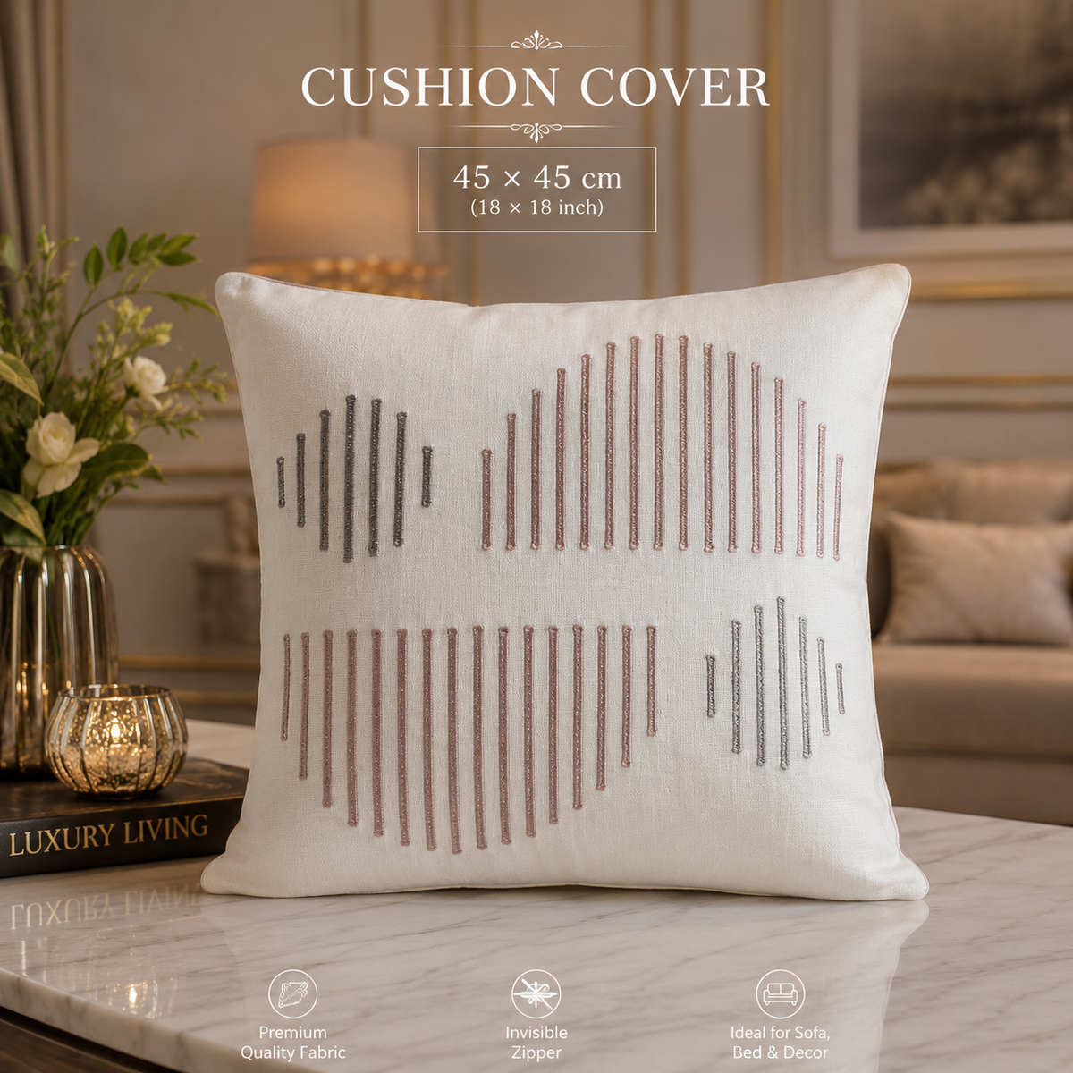 Linear Harmony Handwoven Cushion Cover