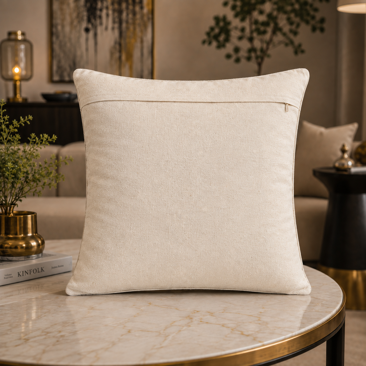 Braided Harmony Embroidered Cushion Cover