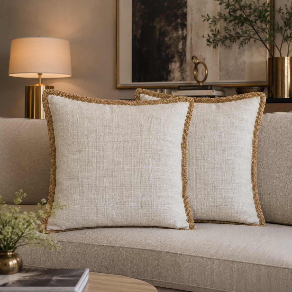 Jute Frame Handwoven Cushion Cover