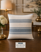 Harbor Stripe Handwoven Cotton Cushion Cover | Textured Striped Design