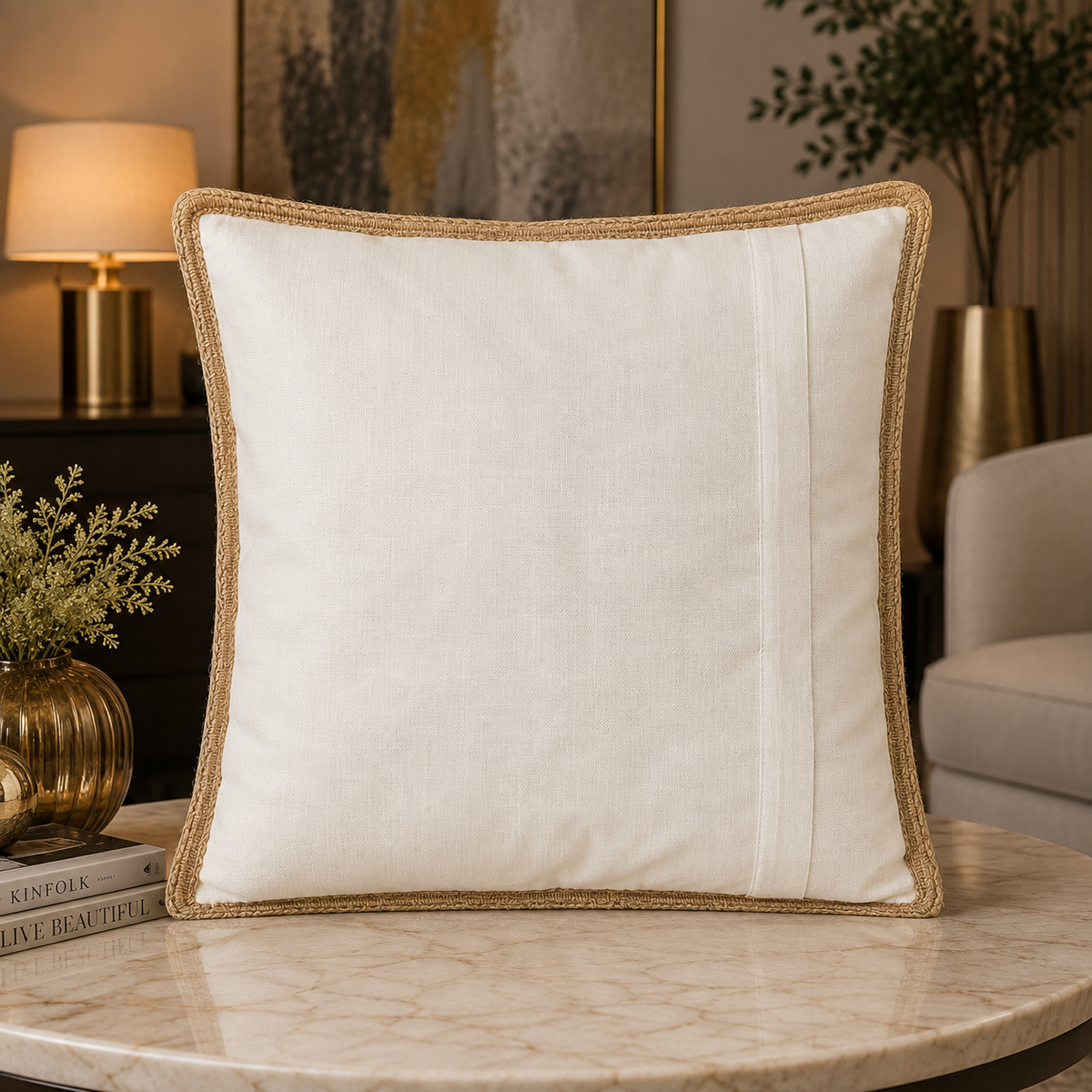 Jute Frame Handwoven Cushion Cover