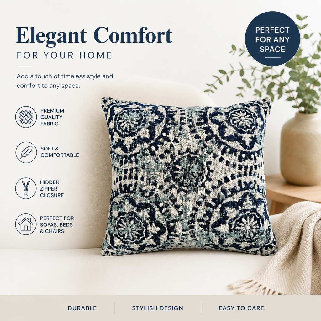 Royal Tapestry Cotton Cushion Covers – Handwoven Indian Design