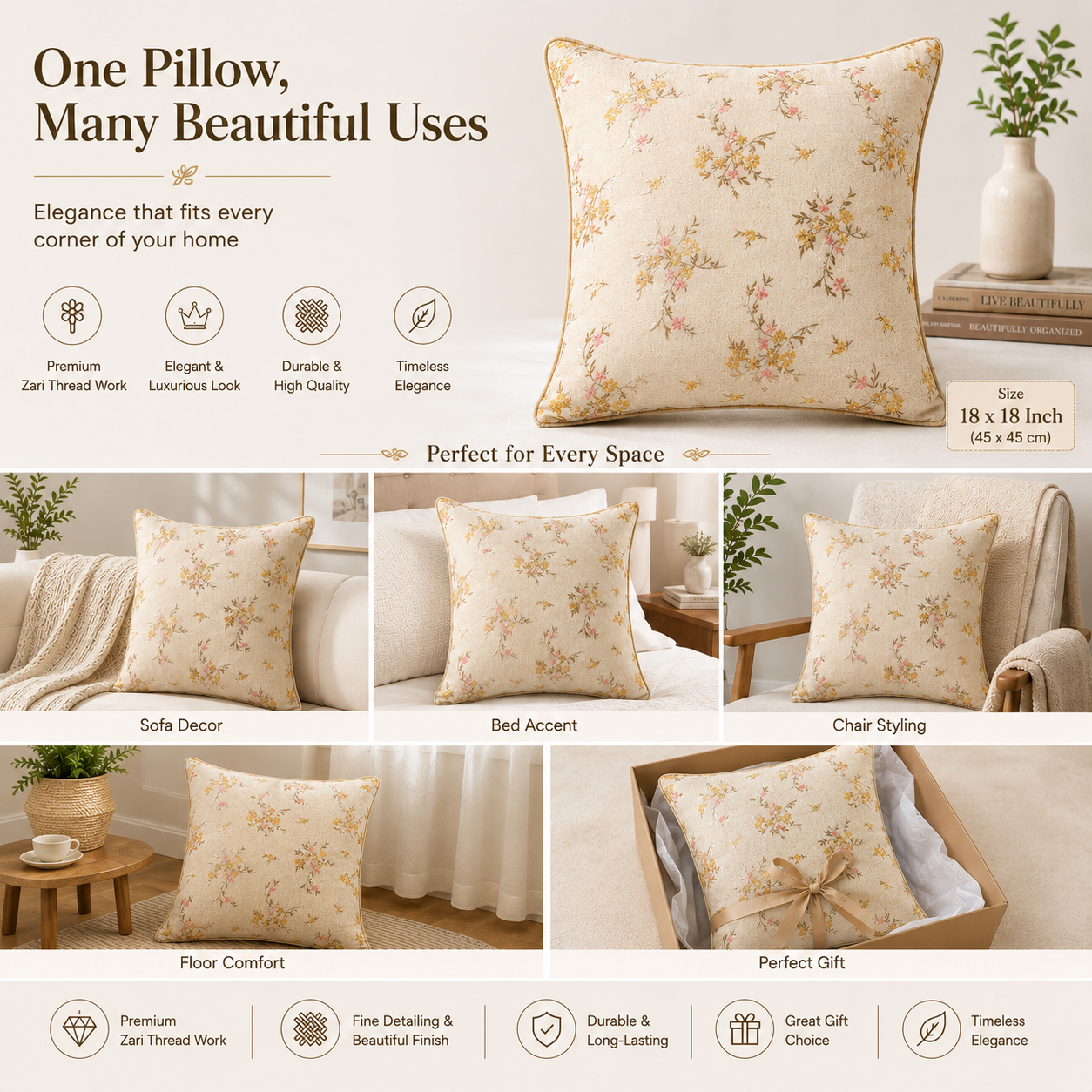 Zari Bloom Cushion Covers