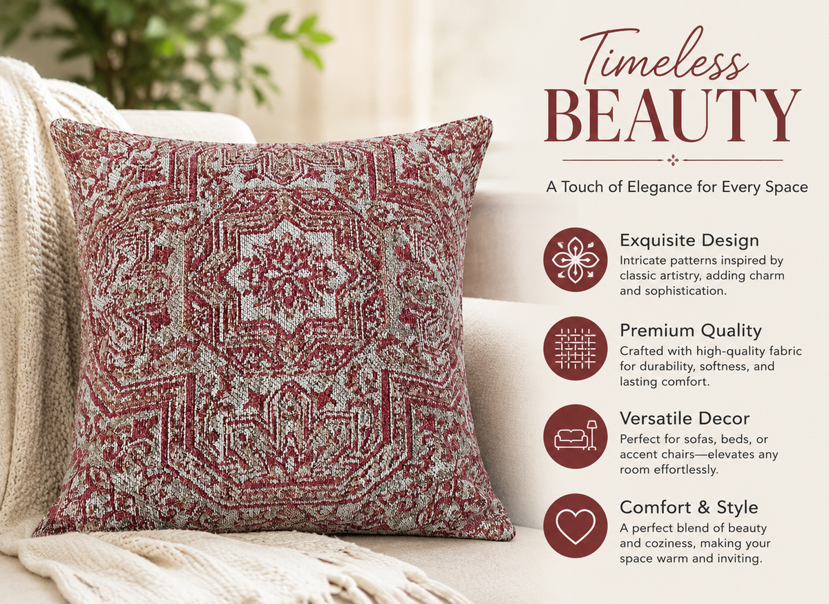 Royal Tapestry Cotton Cushion Covers – Handwoven Indian Design