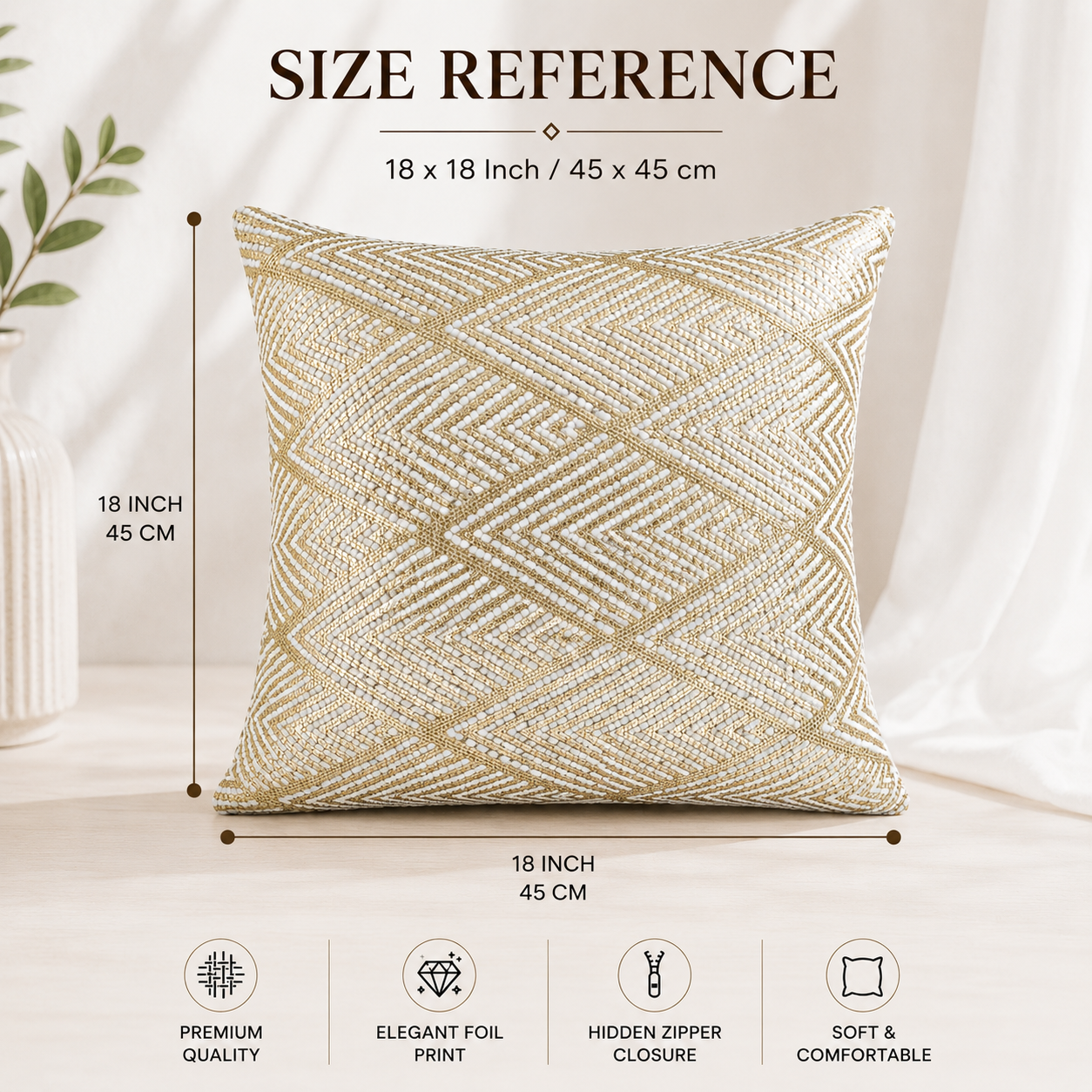 Ornate Foil Luxe Cushion Covers