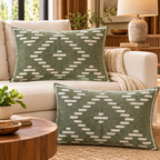 Olive Pulse Woven Cushion Cover