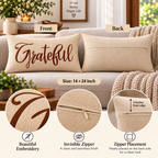 Grateful Autumn Lumbar Pillow Cover – Fall Decorative Accent Cushion– Pack of 2