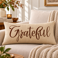 Grateful Autumn Lumbar Pillow Cover – Fall Decorative Accent Cushion– Pack of 2