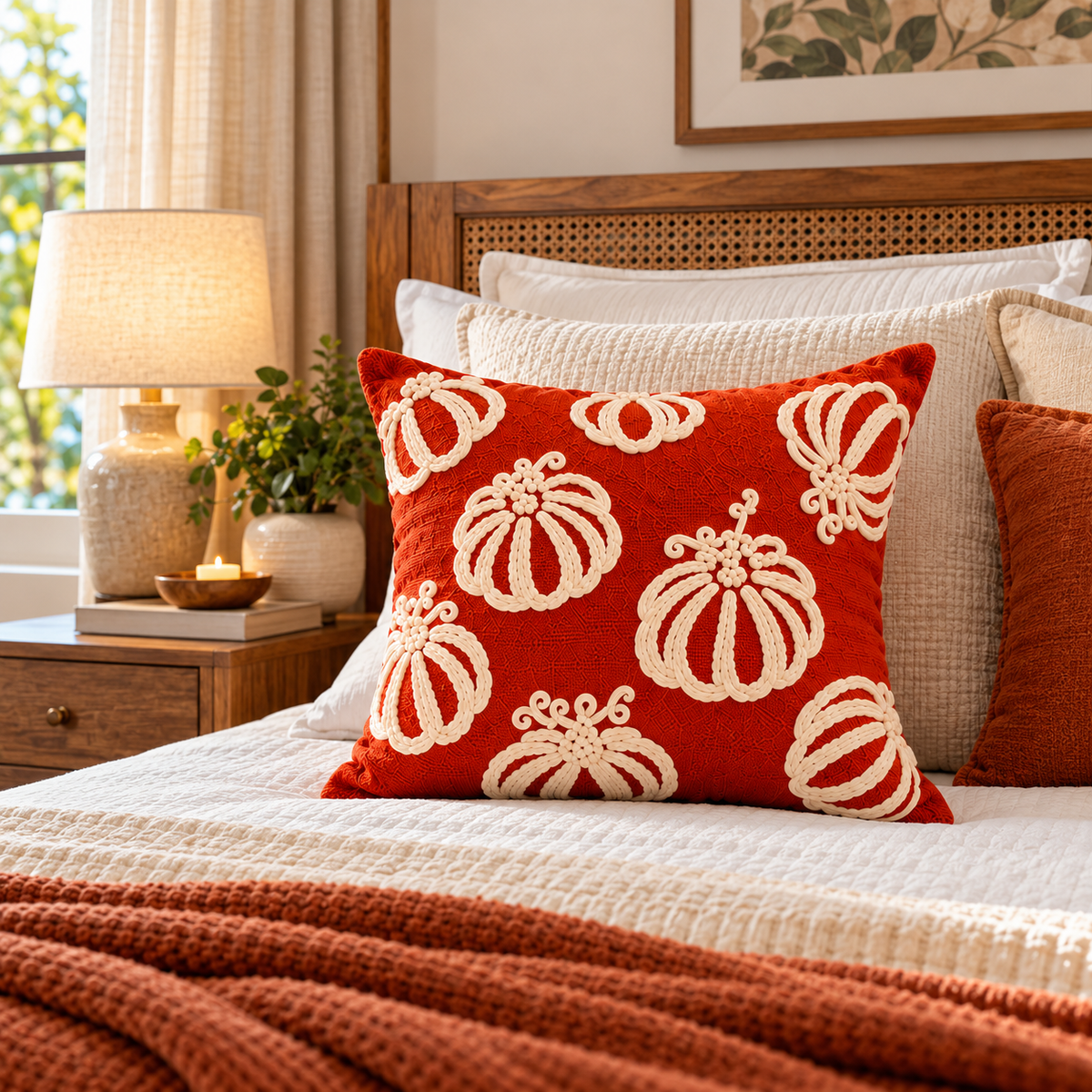 Pumpkin Fall Pillow Covers – Autumn Harvest Decorative Throw Pillow Covers - pack of 2