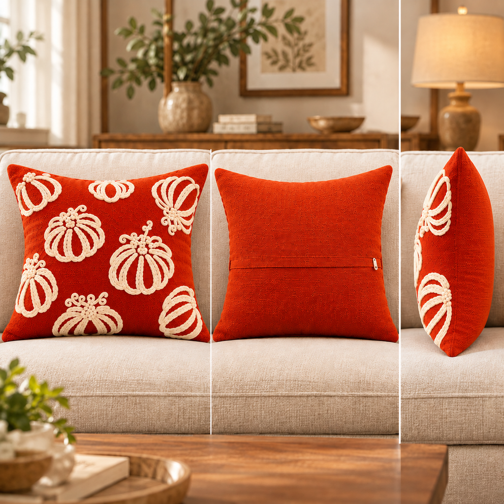 Pumpkin Fall Pillow Covers – Autumn Harvest Decorative Throw Pillow Covers - pack of 2