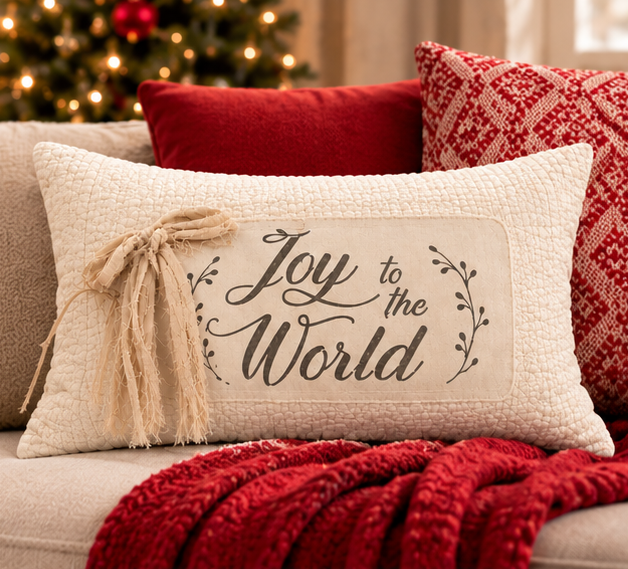 Joyful Noel Christmas Lumbar Pillow Cover – Festive Holiday Decorative Accent Pillow- pack of 2