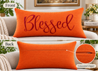 Blessed Autumn Lumbar Pillow Cover – Fall Decorative Accent Cushion - pack of 2