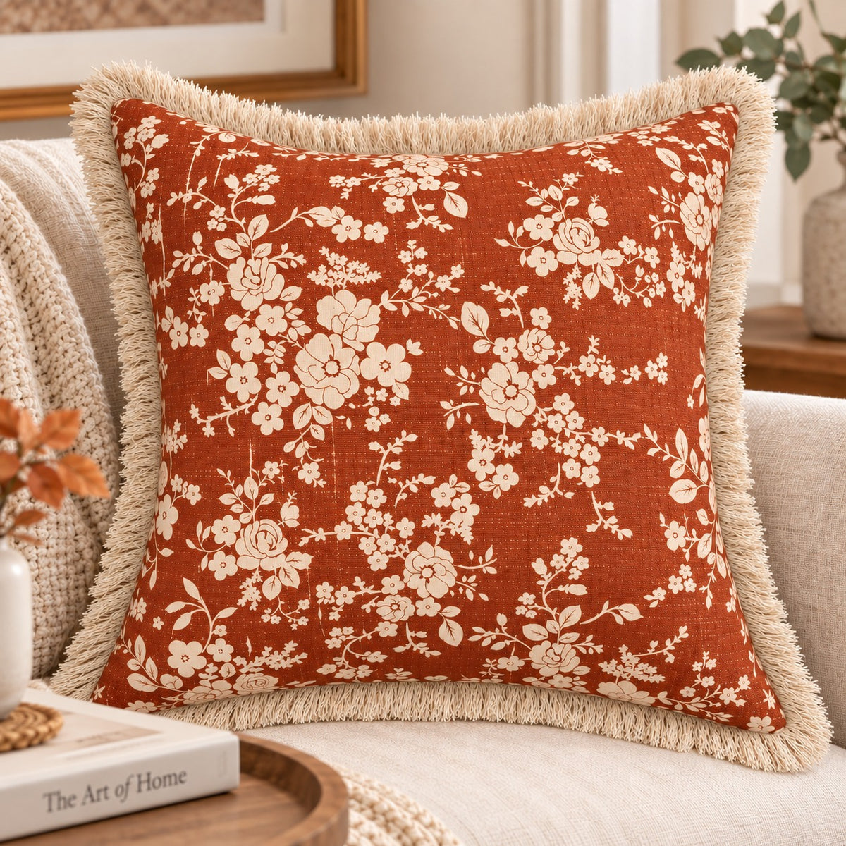 Botanique Double Layer Cotton Cushion Cover – Hand Block Printed