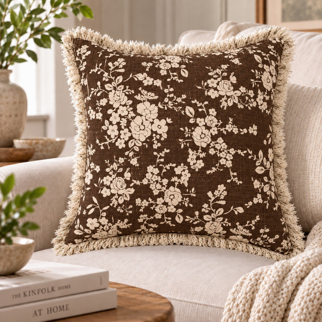 Botanique Double Layer Cotton Cushion Cover – Hand Block Printed