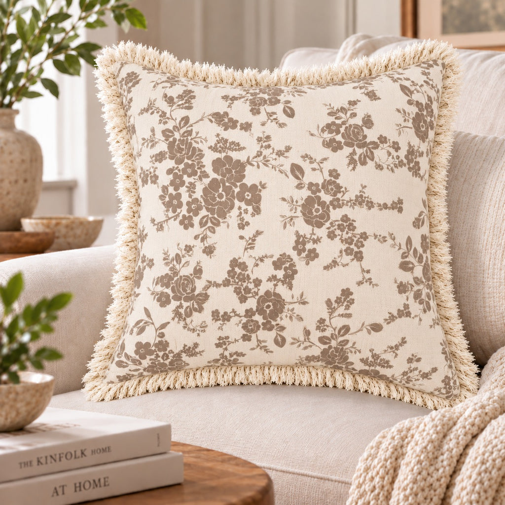 Botanique Double Layer Cotton Cushion Cover – Hand Block Printed