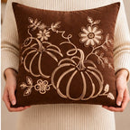 Pumpkin Harvest Throw Cushion Cover – Autumn Fall Decorative Accent Pillow - pack of 2