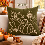 Pumpkin Harvest Throw Cushion Cover – Autumn Fall Decorative Accent Pillow - pack of 2