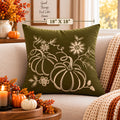 Pumpkin Harvest Throw Cushion Cover – Autumn Fall Decorative Accent Pillow - pack of 2