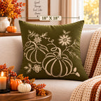 Pumpkin Harvest Throw Cushion Cover – Autumn Fall Decorative Accent Pillow - pack of 2
