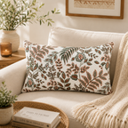 Autumn Meadow Floral Lumbar Cushion Cover – Cotton Blend Decorative Pillow Cover