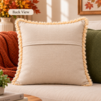 Autumn Pumpkin Beaded Decorative Pillow Covers – Pack of 2