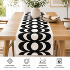 Black & White Harmony Reversible Table Runner
