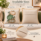 Autumn Pumpkin Beaded Decorative Pillow Covers – Pack of 2