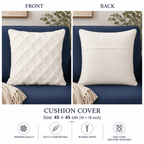 Ivory Terrain Tufted Cotton Cushion Cover