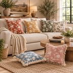 Botanique Double Layer Cotton Cushion Cover – Hand Block Printed