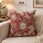 Handcrafted Garden Embroidered Linen Cushion Cover
