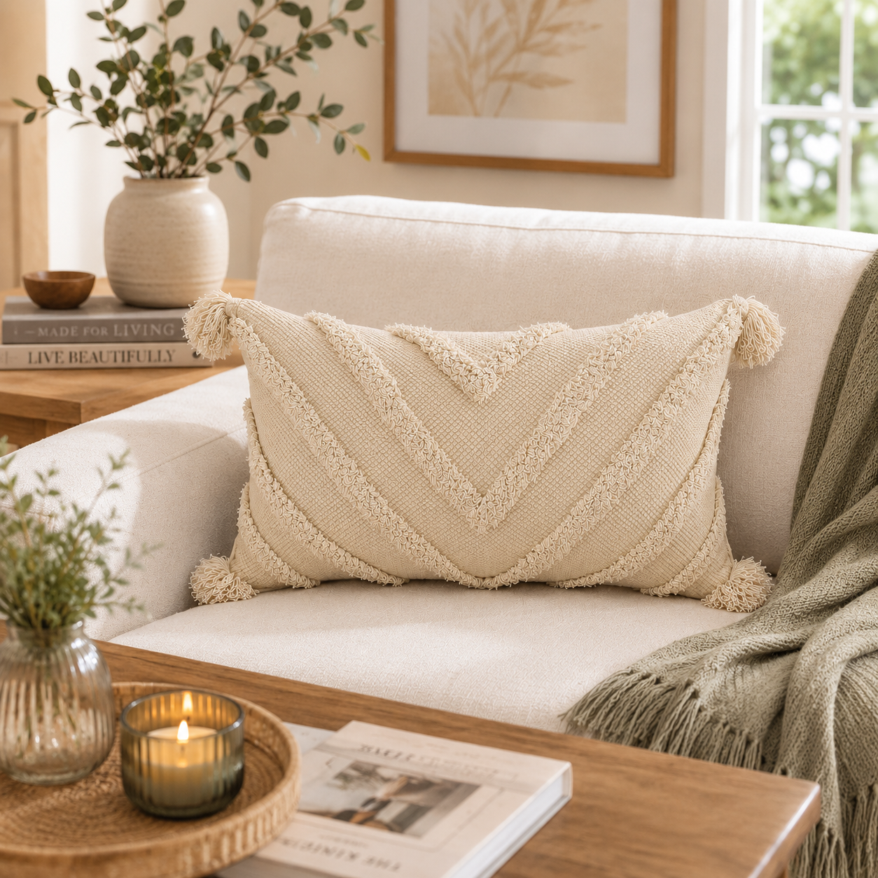 Artisan Tufted Cotton Cushion Covers