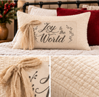 Joyful Noel Christmas Lumbar Pillow Cover – Festive Holiday Decorative Accent Pillow- pack of 2