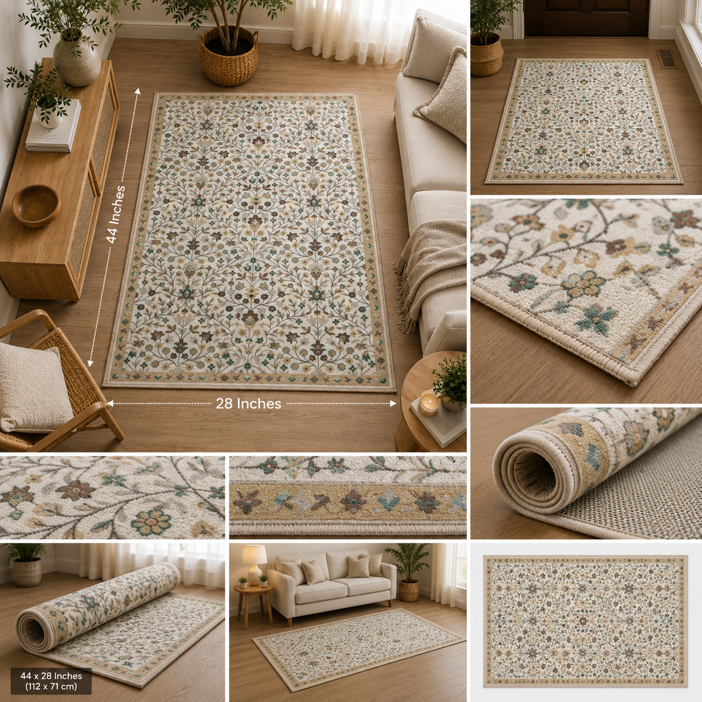 Ivory Floral Harmony Rug