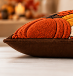 Hello Pumpkin Fall Embroidered Throw Pillow Cover – Autumn Harvest Décor- pack of 2