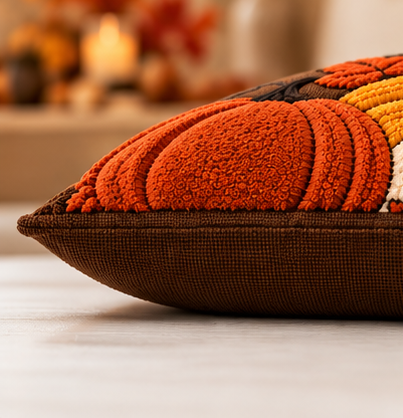 Hello Pumpkin Fall Embroidered Throw Pillow Cover – Autumn Harvest Décor- pack of 2